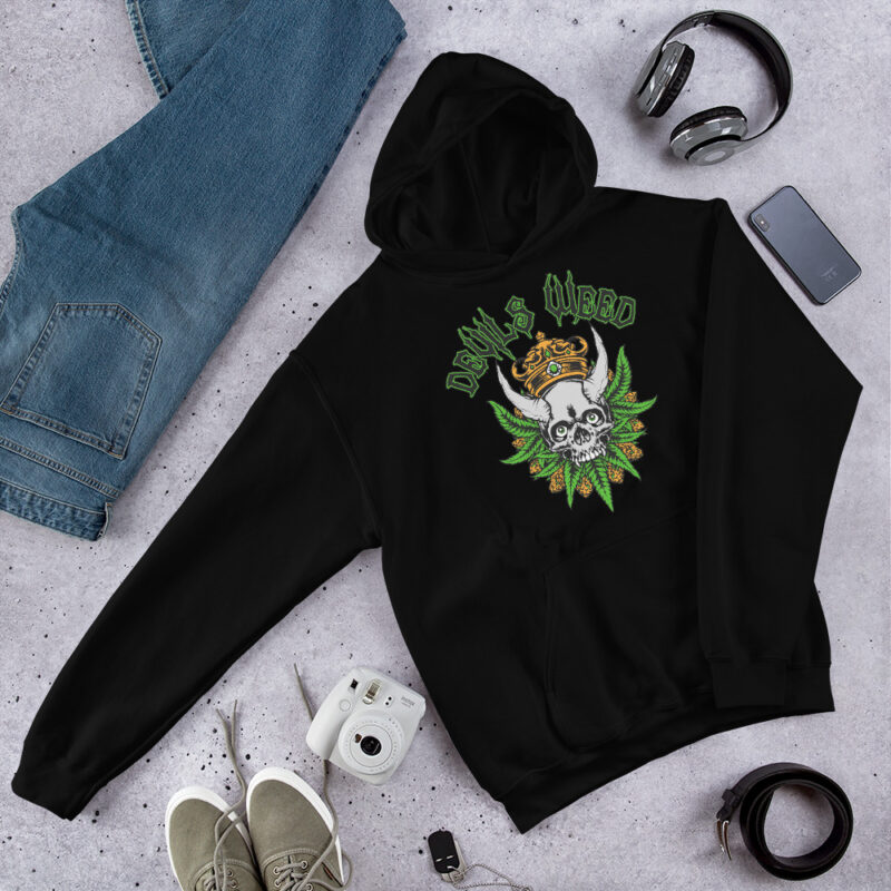 Weed Skull With Horns Hoodie