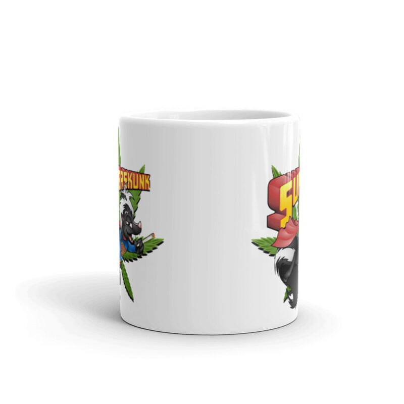 Super Skunk White glossy mug - Image 4