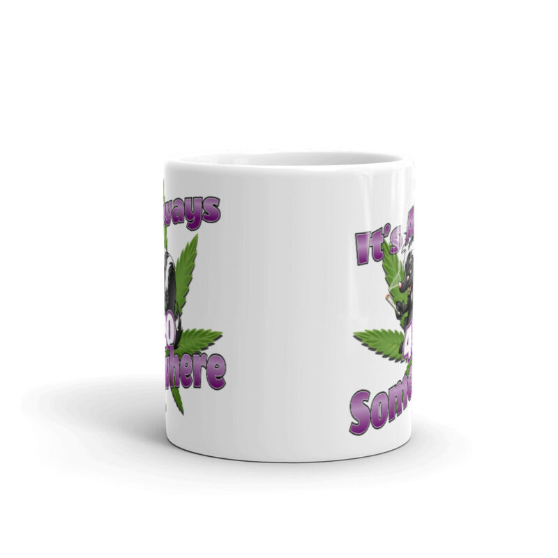 It's Always 420 Somewhere White glossy mug - Image 4