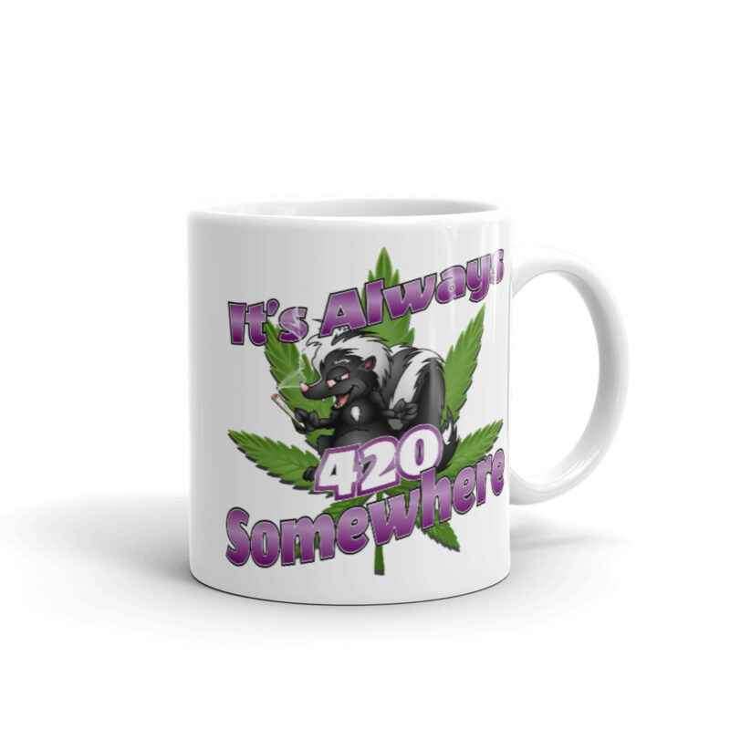 It's Always 420 Somewhere White glossy mug - Image 2