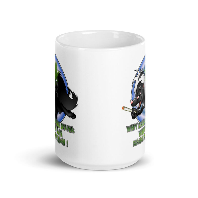 Why Drink and Drive When You Can Smoke and Fly High White glossy mug - Image 6