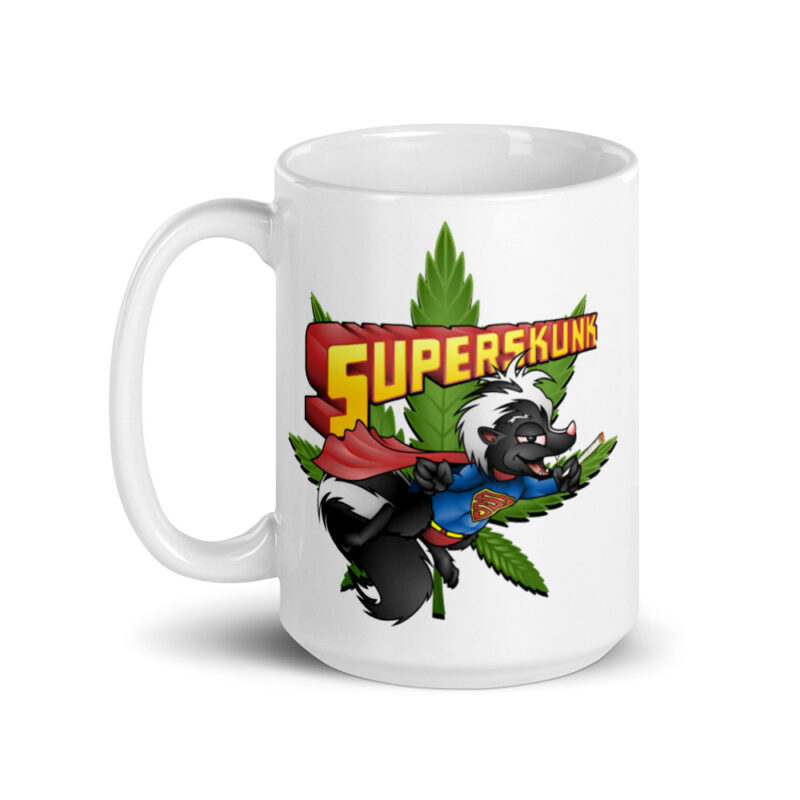 Super Skunk White glossy mug - Image 5