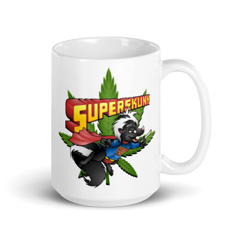 Super Skunk White glossy mug